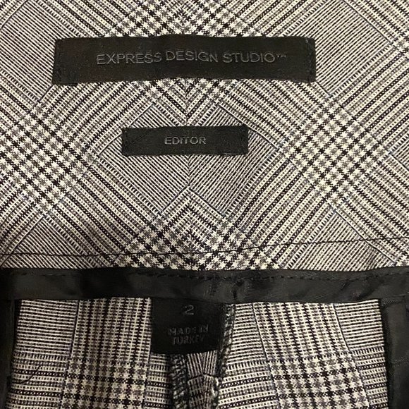 Express Design Studio Editor grey checkered crop dress pants - Picture 4 of 7